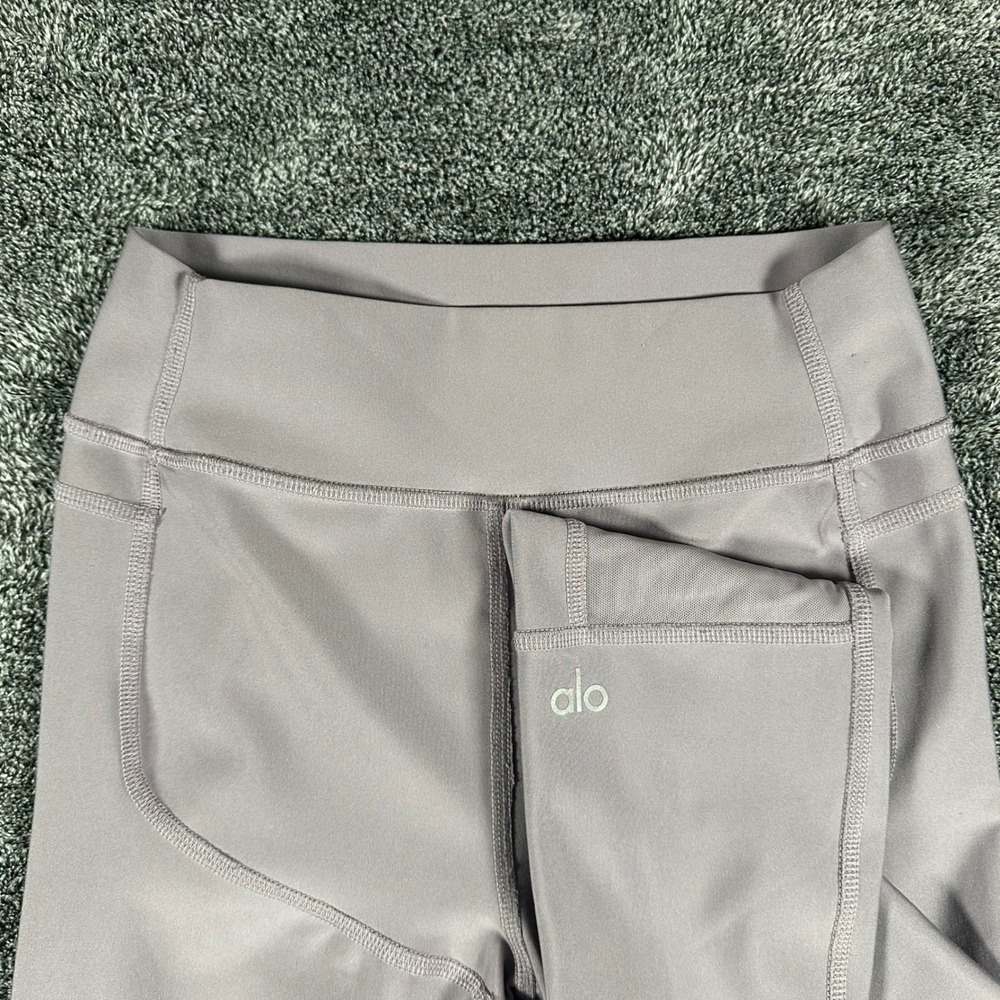 Alo Yoga Leggings Womens XS Moto Lavender Mesh Panel High Waist Activewear Pants